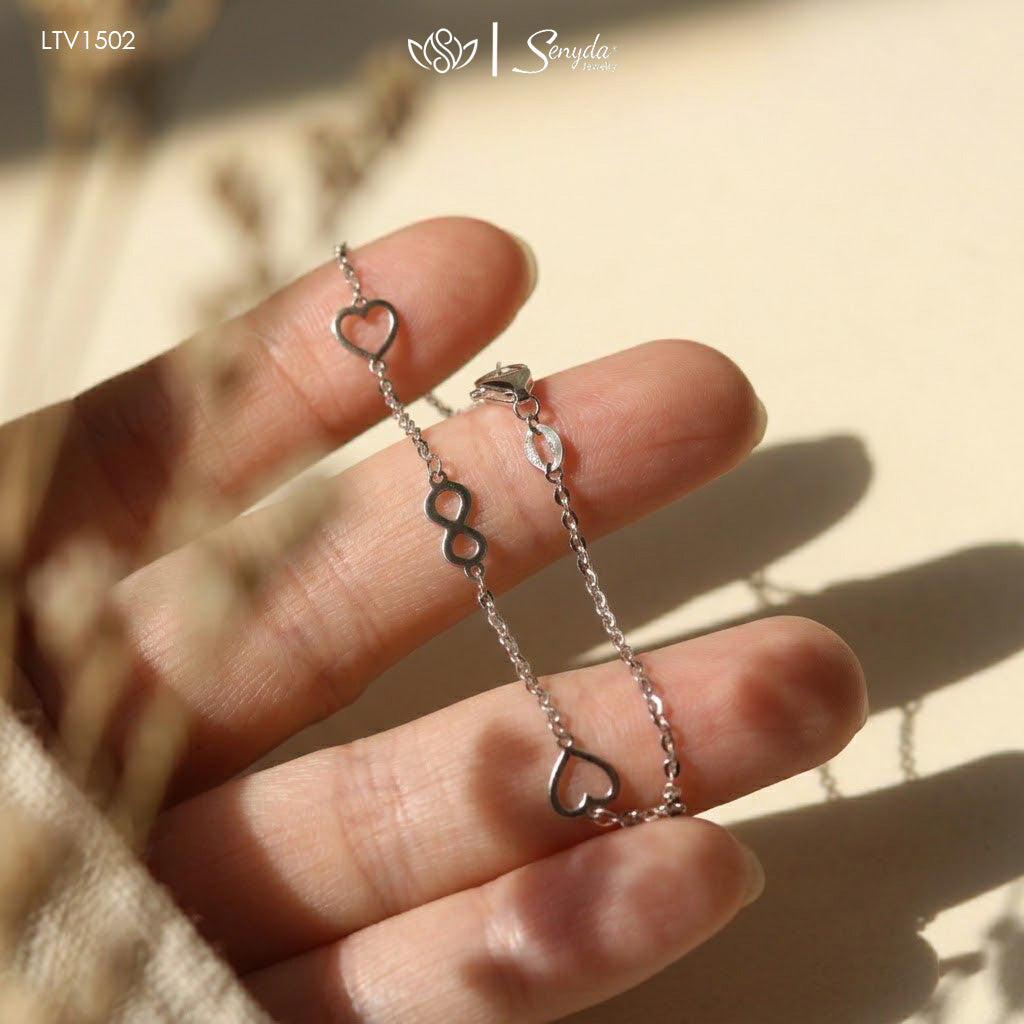 14K Solid Gold Customized Infinity & Heart Charm Bracelet