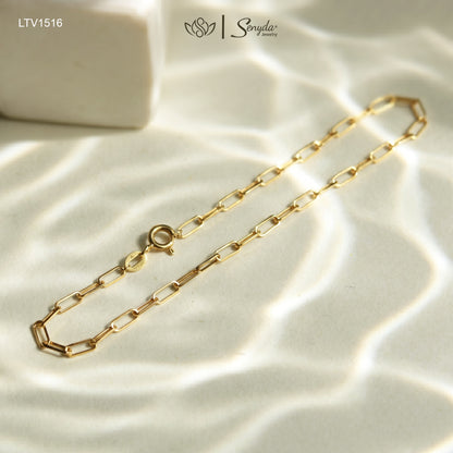 14K Solid Gold Paperclip Chain Bracelet
