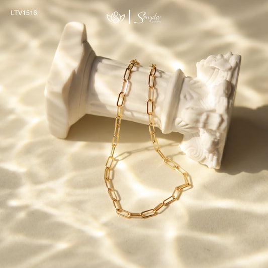 14K Solid Gold Paperclip Chain Bracelet