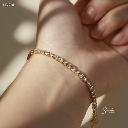 10K Solid Gold Tennis Bracelet