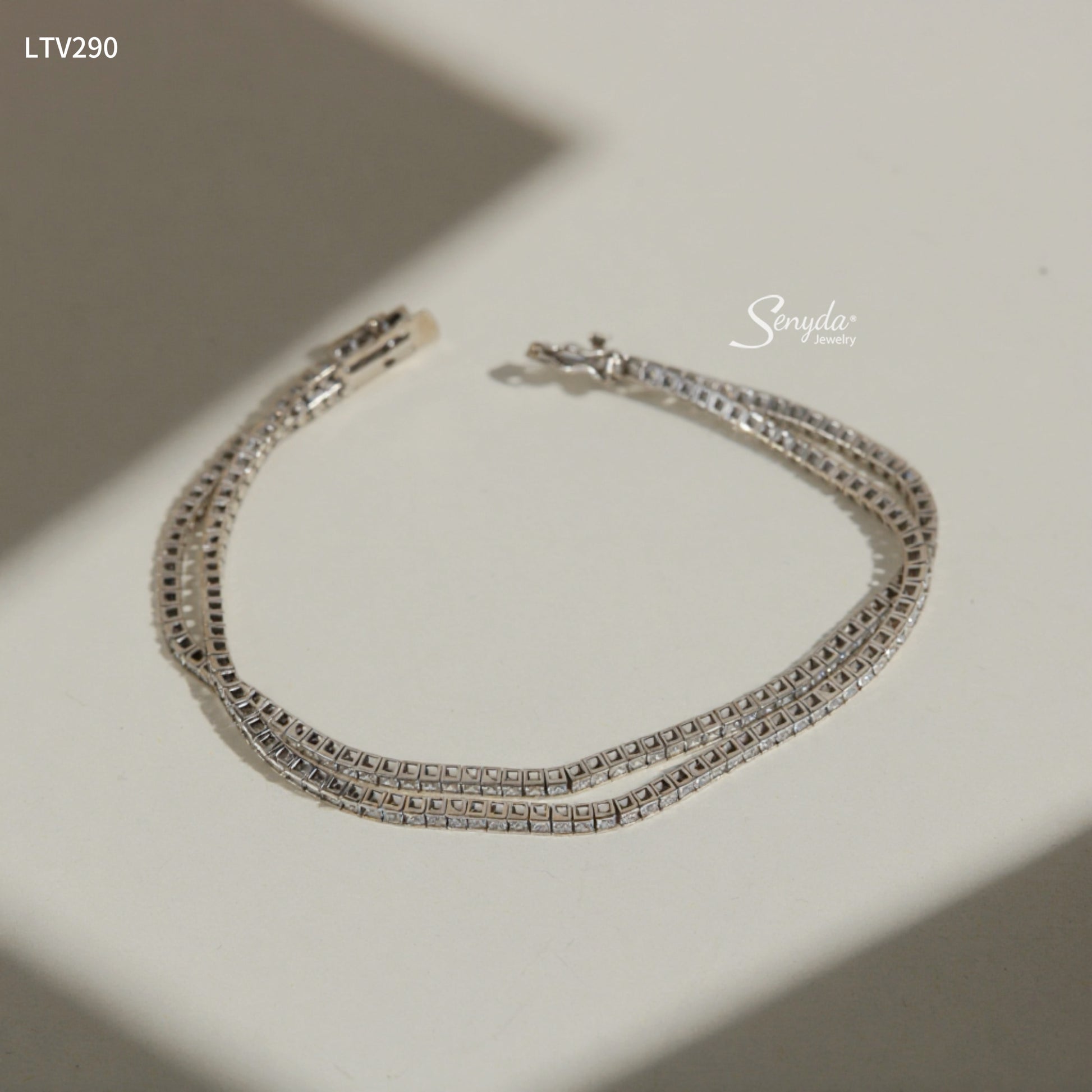 10K Solid Gold Double Row Tennis Bracelet