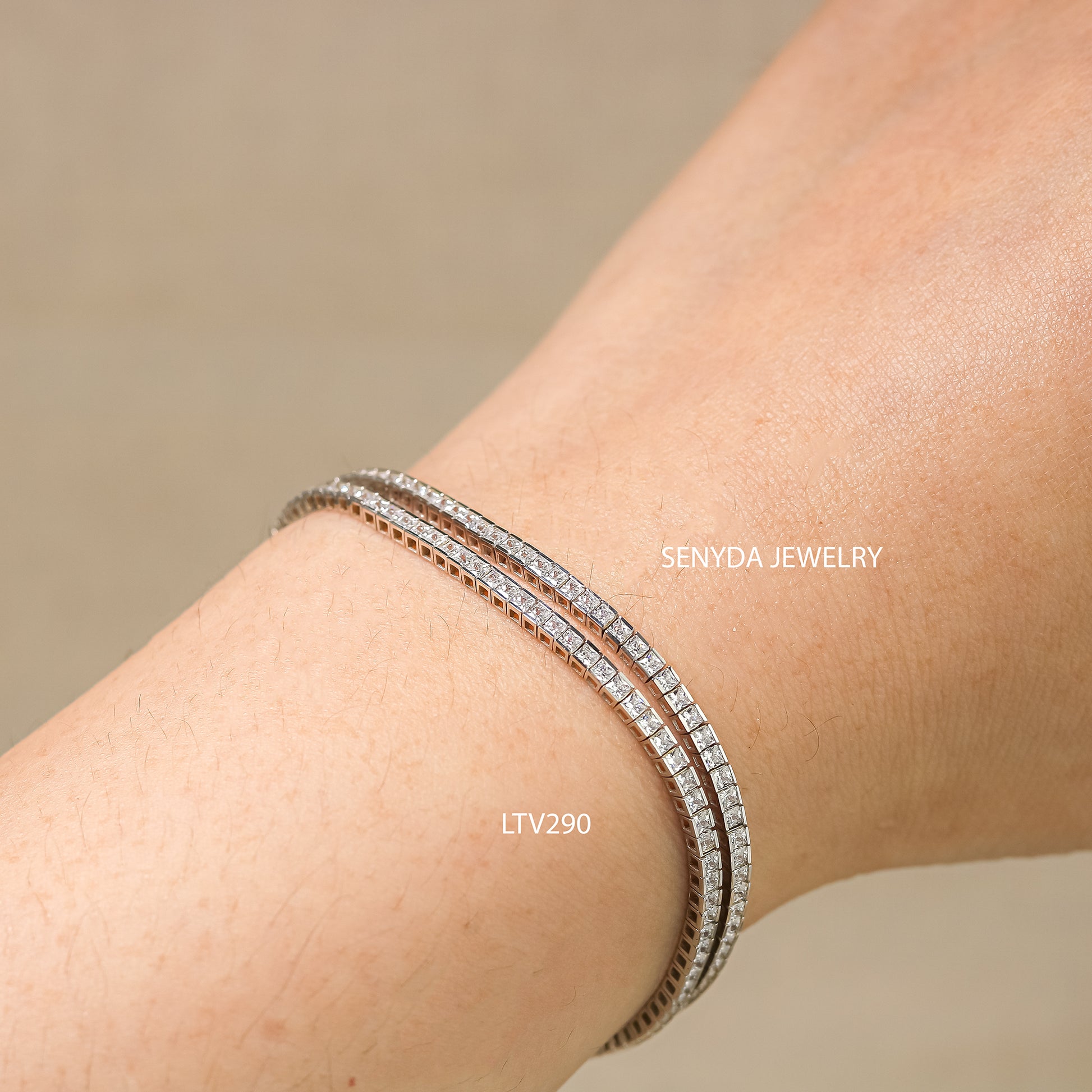 10K Solid Gold Double Row Tennis Bracelet