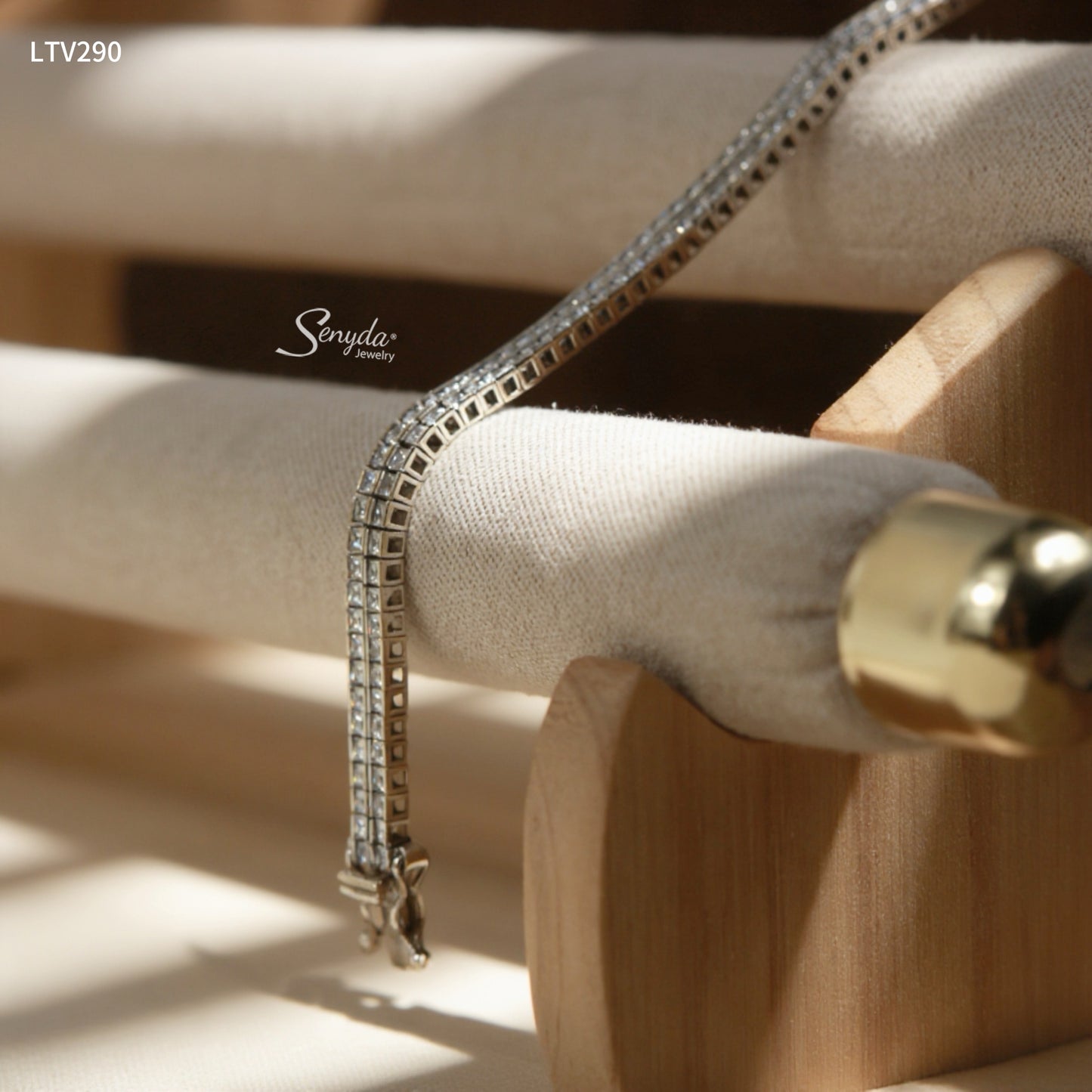 10K Solid Gold Double Row Tennis Bracelet