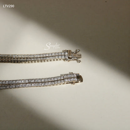 10K Solid Gold Double Row Tennis Bracelet
