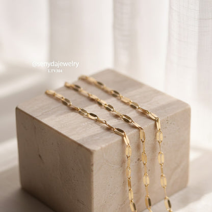 10K Solid Gold Sequin Chain Bracelet