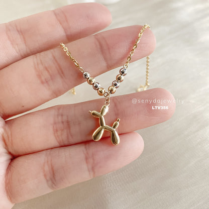 10K Solid Gold Balloon Dog Charm Bracelet