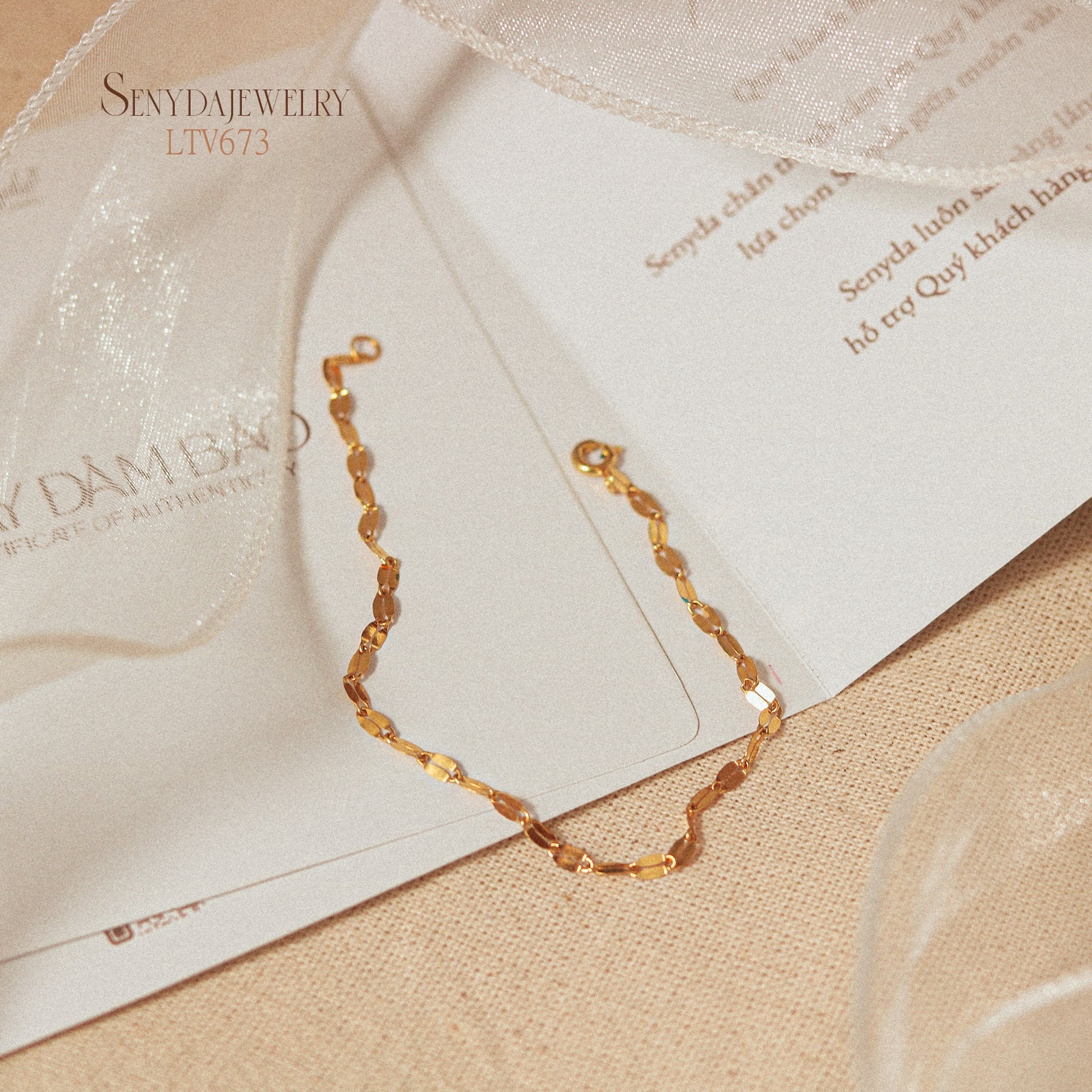 10K Solid Gold Sequin Chain Bracelet