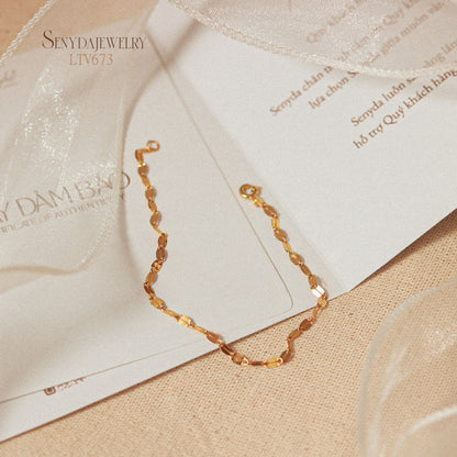 10K Solid Gold Sequin Chain Bracelet