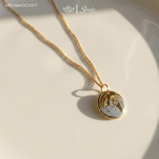 Personalized Engraved Disc Necklace - Actual Photo