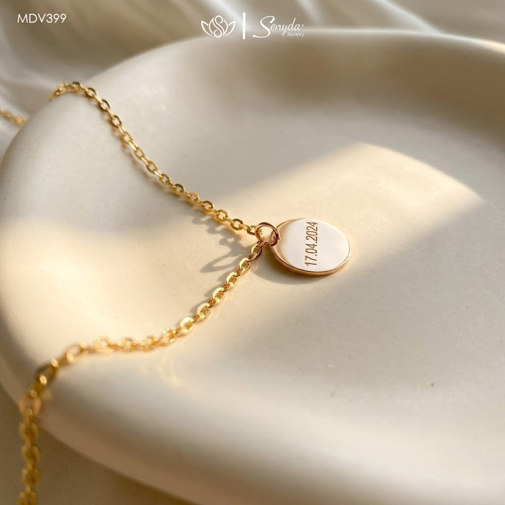 Personalized Engraved Round Disc Necklace