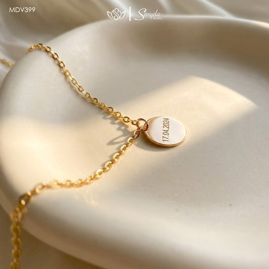 Personalized Engraved Round Disc Necklace