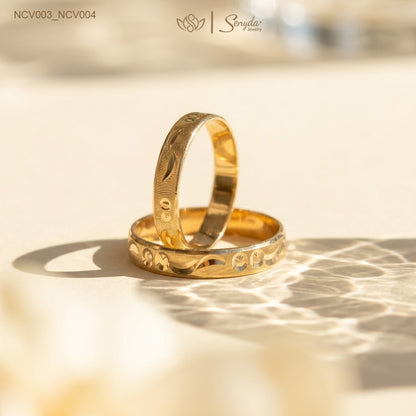Circle Moon Pattern Wedding Ring Set