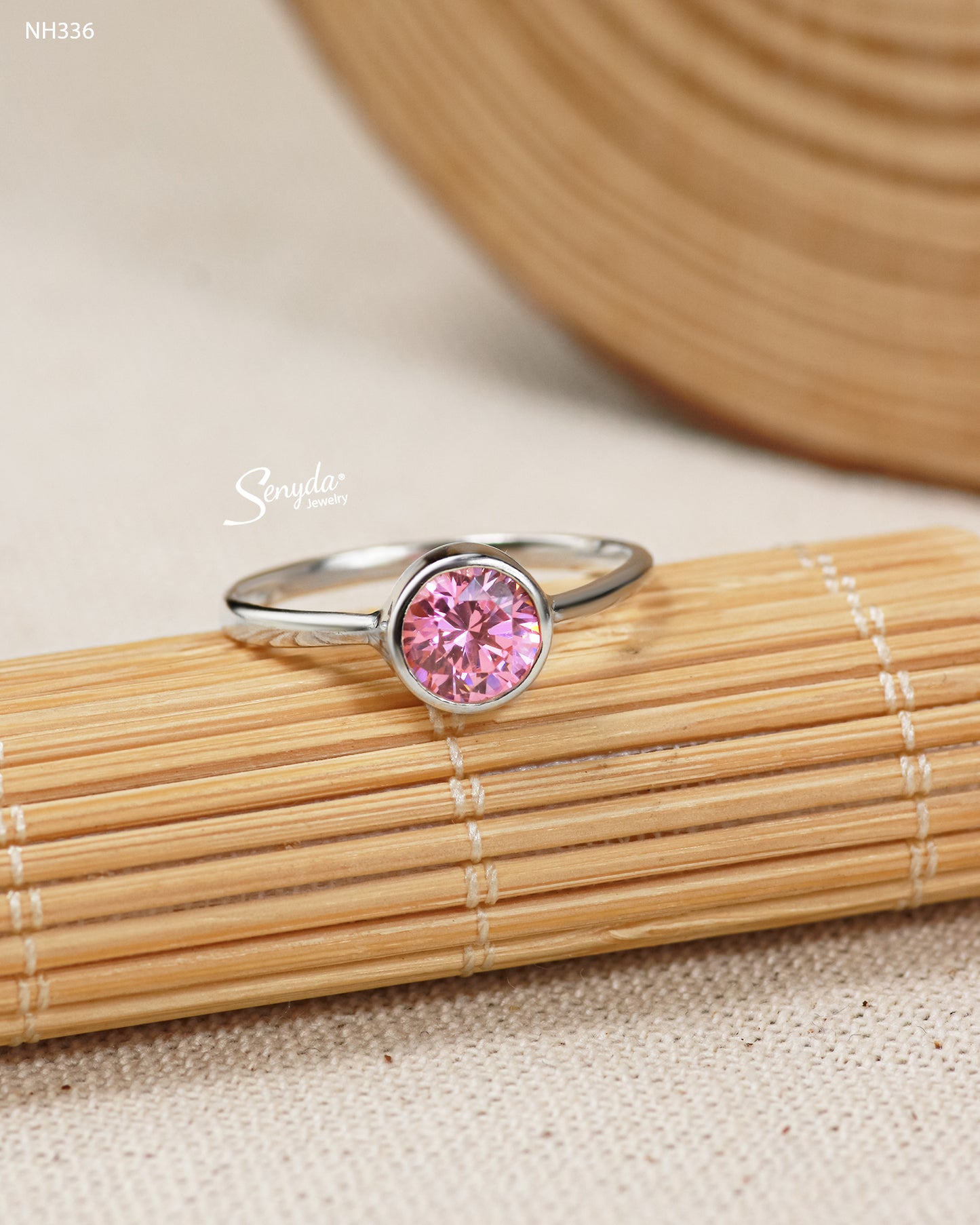 Sterling Silver 925 Solitaire CZ Stone Bezel Set Ring