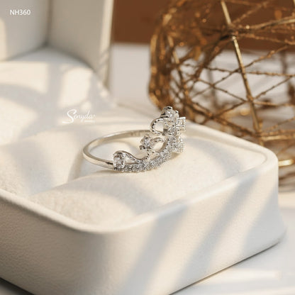 Sterling Silver 925 Queen Crown Ring