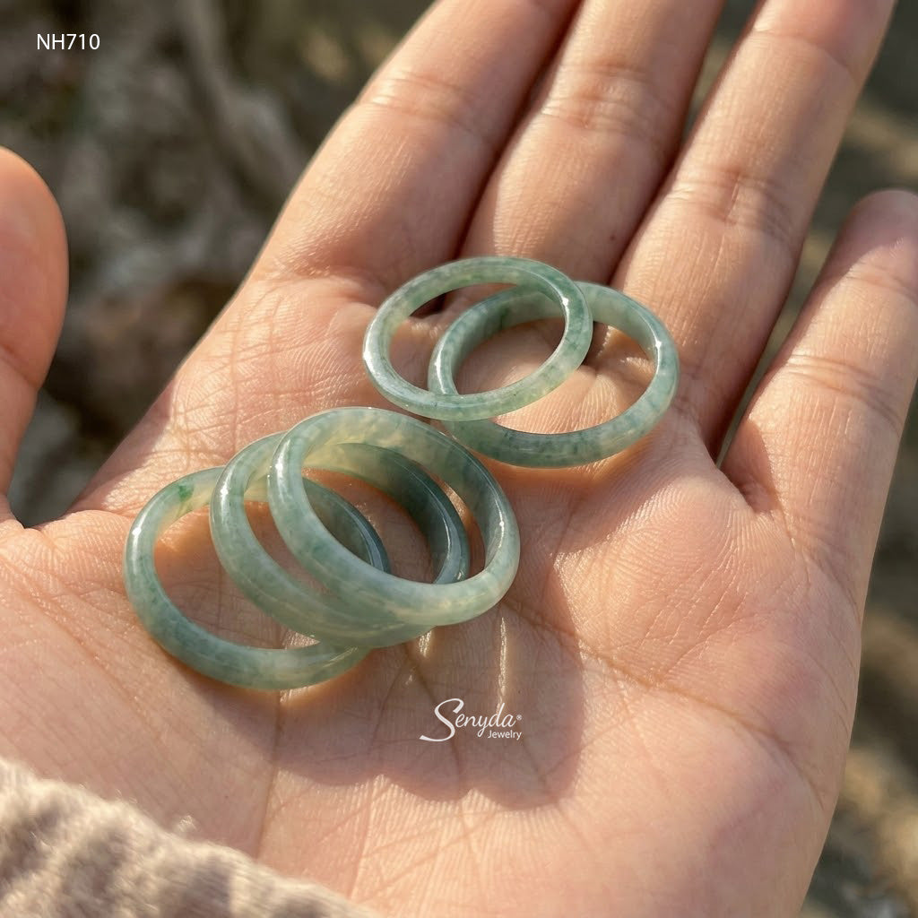 Natural Jadeite Jade Solid Band Ring