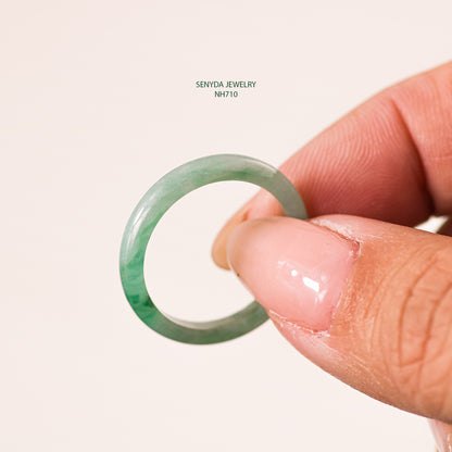 Natural Gemstone Solid Band Ring - Jade