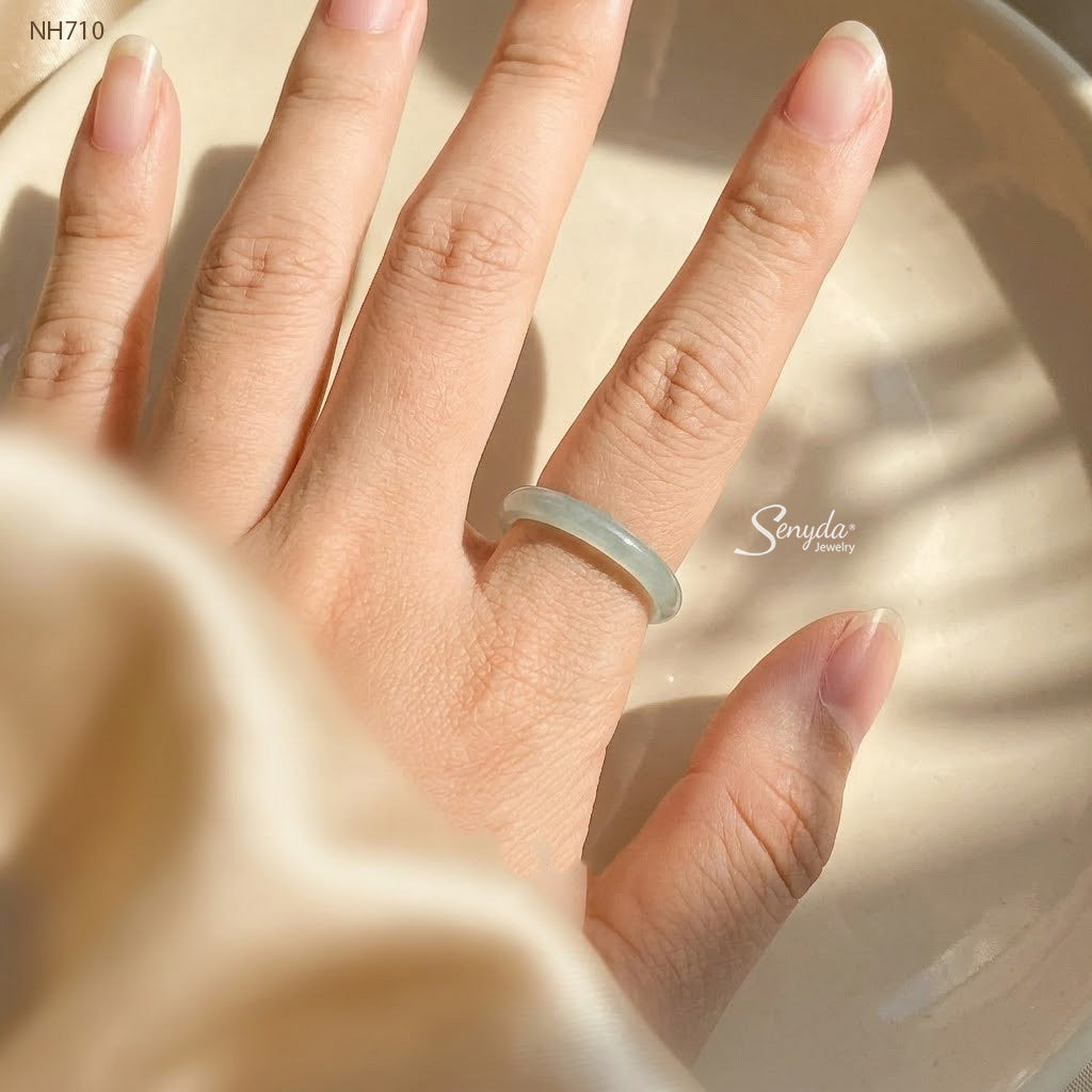 Natural Jadeite Jade Solid Band Ring