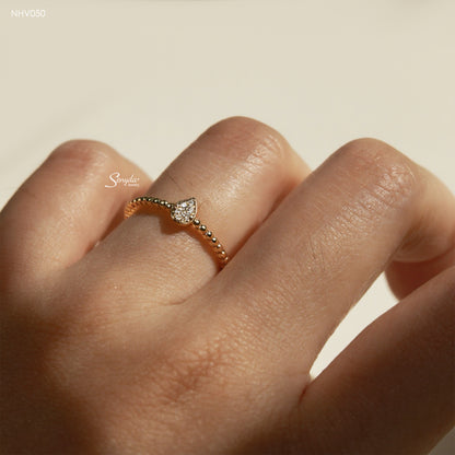 10K Solid Gold Pear-Shaped Micro Cluster CZ Ring