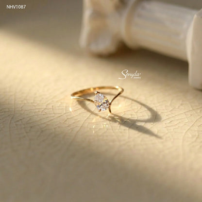 10K Solid Gold Pear Cut Natural Tourmaline Ring