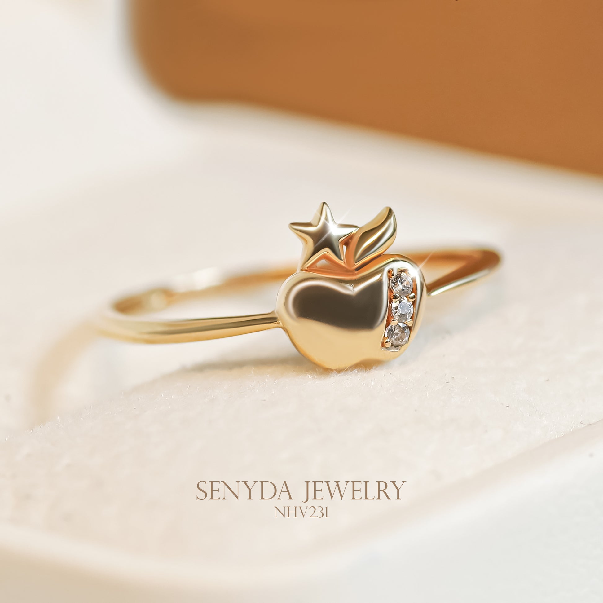 Senyda 18K Solid Gold Special Ring - "THE APPLE" RING