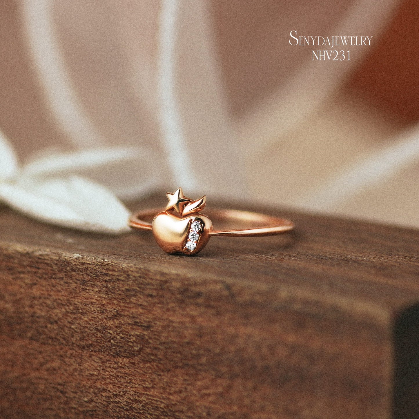 18K Solid Gold Special Ring - "THE APPLE" RING