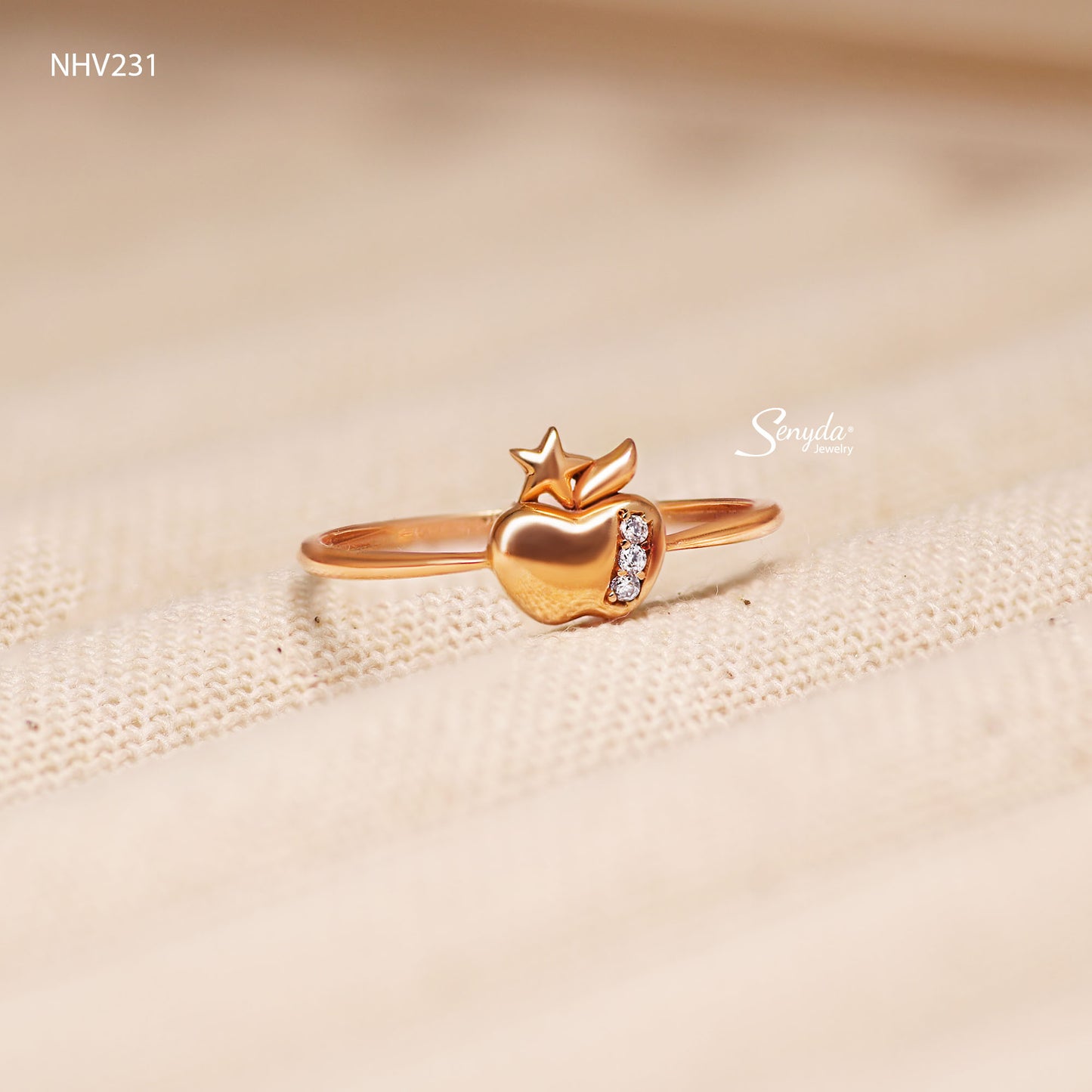 18K Solid Gold Special Ring - "THE APPLE" RING