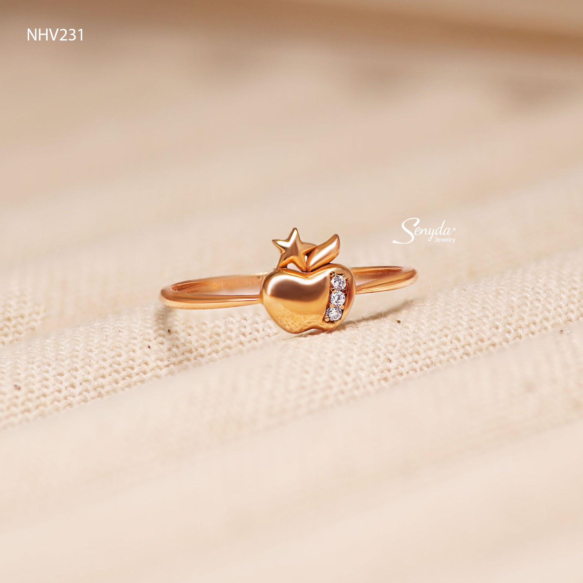 18K Solid Gold Special Ring - "THE APPLE" RING