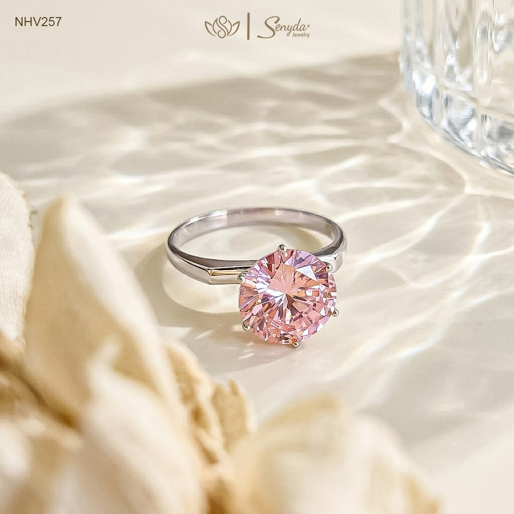 10K Solid Gold Oval - Shaped Brilliant Cut Sapphire Square Halo Ring