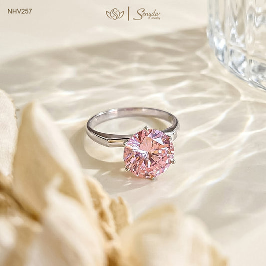 10K Solid Gold Oval - Shaped Brilliant Cut Sapphire Square Halo Ring