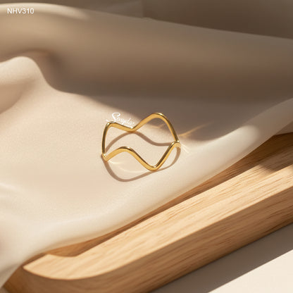 Solid Gold Wave Ring (Custom Wave Count)