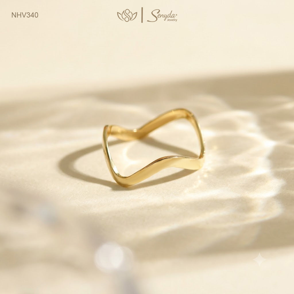 Solid Gold Wave Ring (Custom Wave Count)