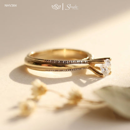 10K Solid Gold Moissanite Solitaire Engagement Ring