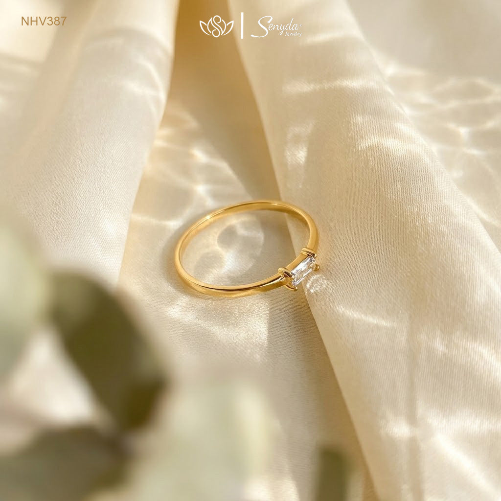 10K Solid Gold East-West Baguette CZ Ring