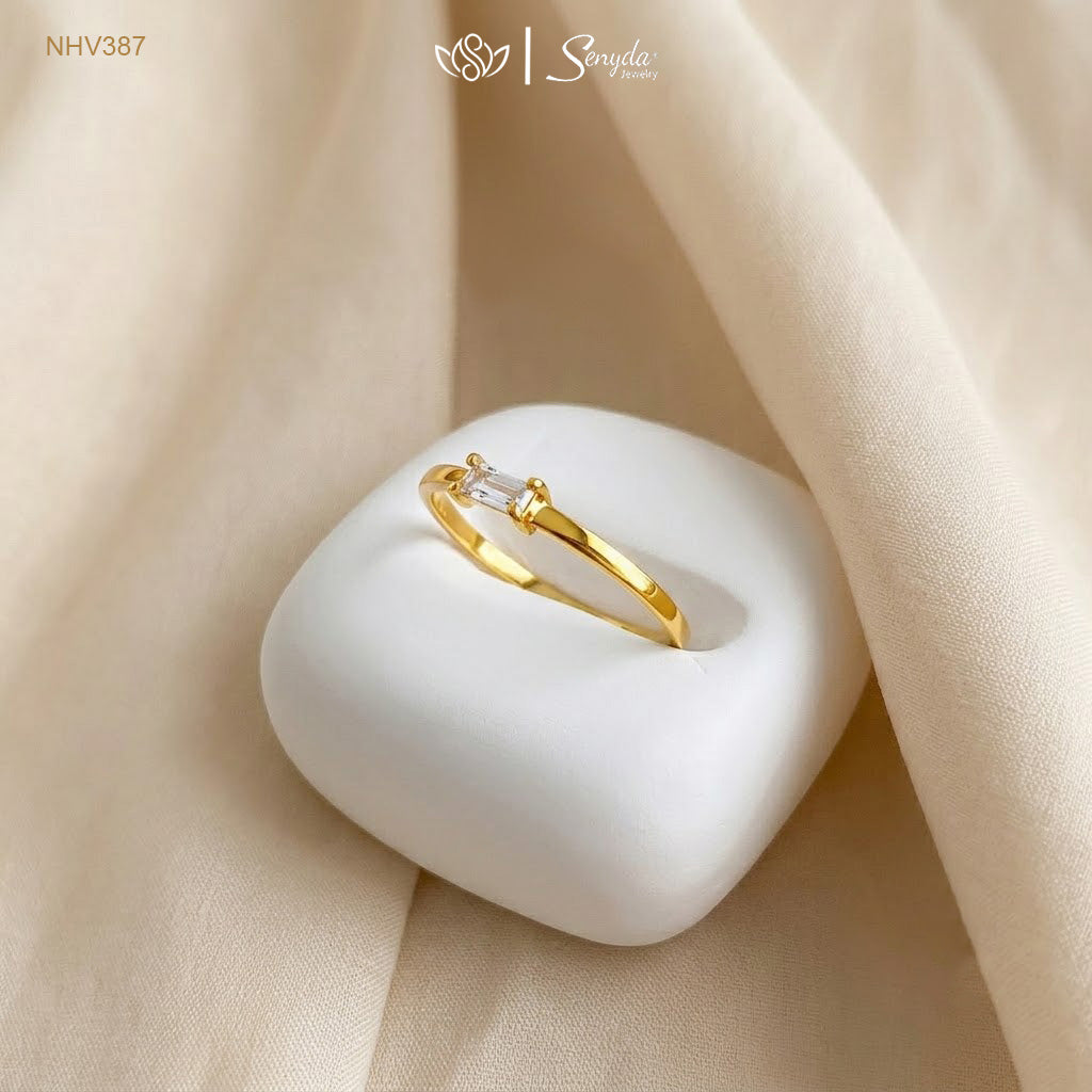 10K Solid Gold East-West Baguette CZ Ring