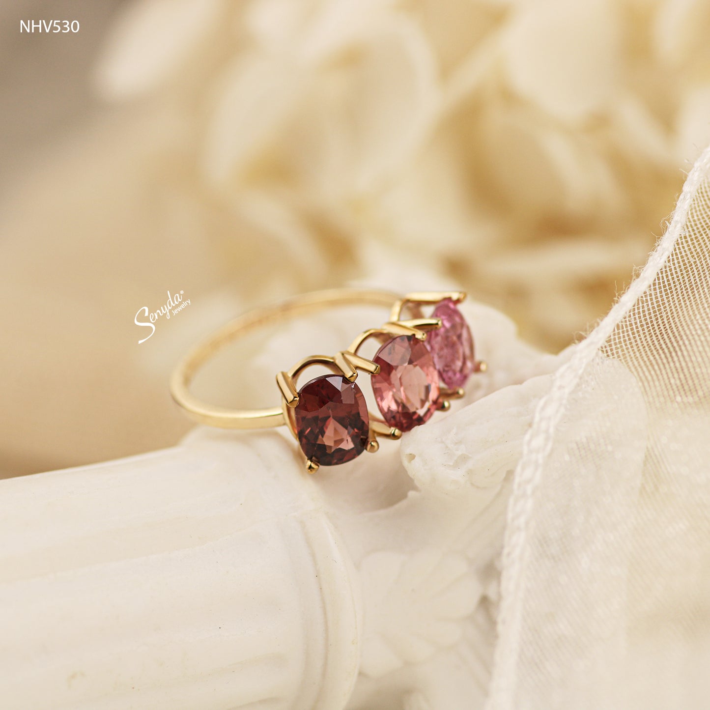 14K Solid Gold Natural Pink Spinel Ring