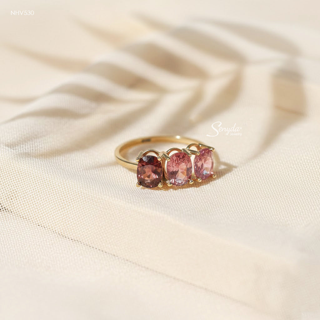 14K Solid Gold Natural Pink Spinel Ring