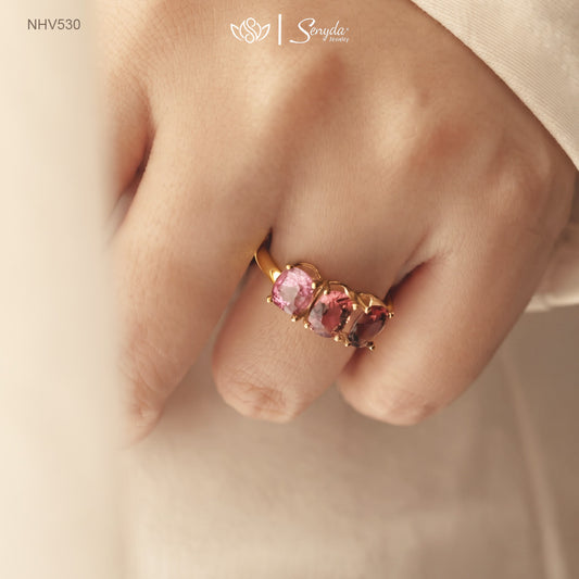 14K Solid Gold Natural Pink Spinel Ring