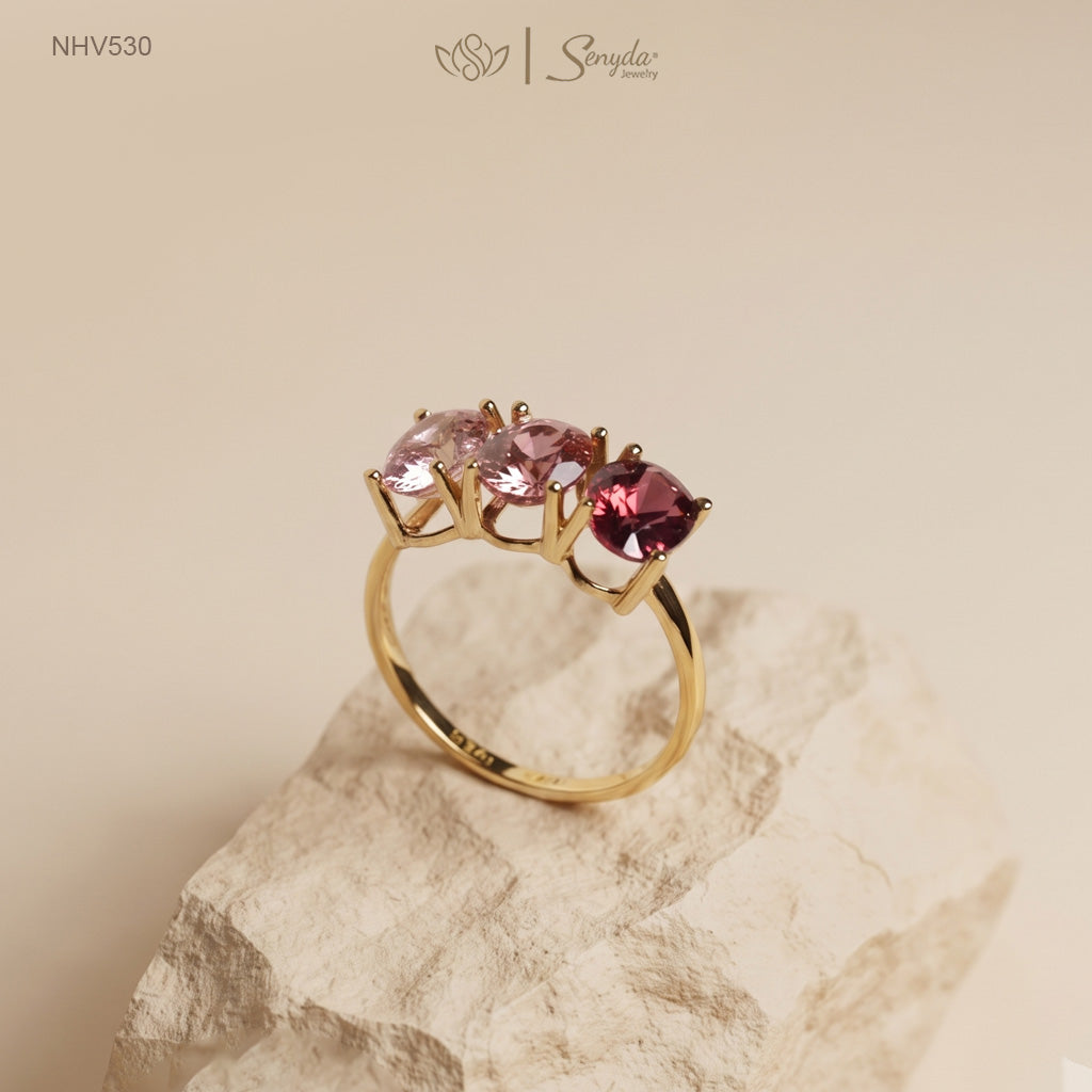 14K Solid Gold Natural Pink Spinel Ring