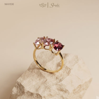 14K Solid Gold Natural Pink Spinel Ring