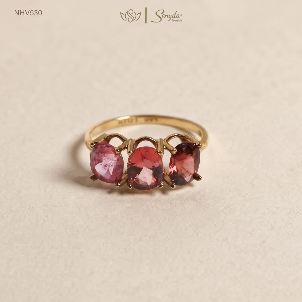 14K Solid Gold Natural Pink Spinel Ring