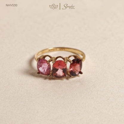 14K Solid Gold Natural Pink Spinel Ring
