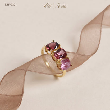 14K Solid Gold Natural Pink Spinel Ring