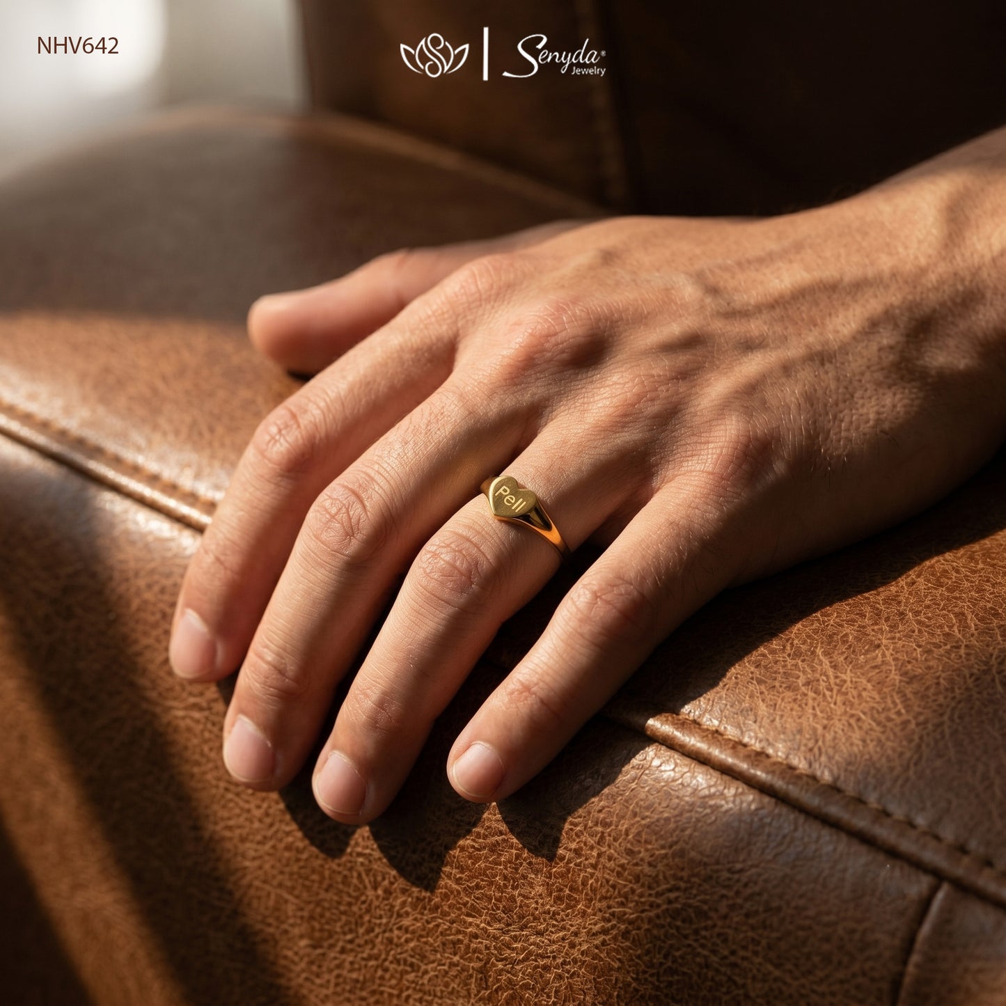 Personalized Engraved Heart Signet Ring