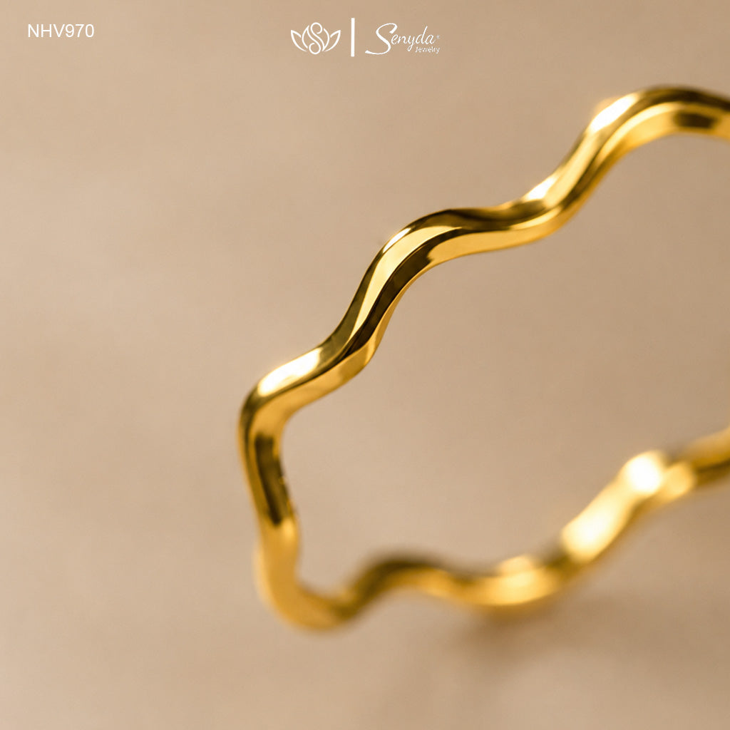 Solid Gold Wave Ring (Custom Wave Count)