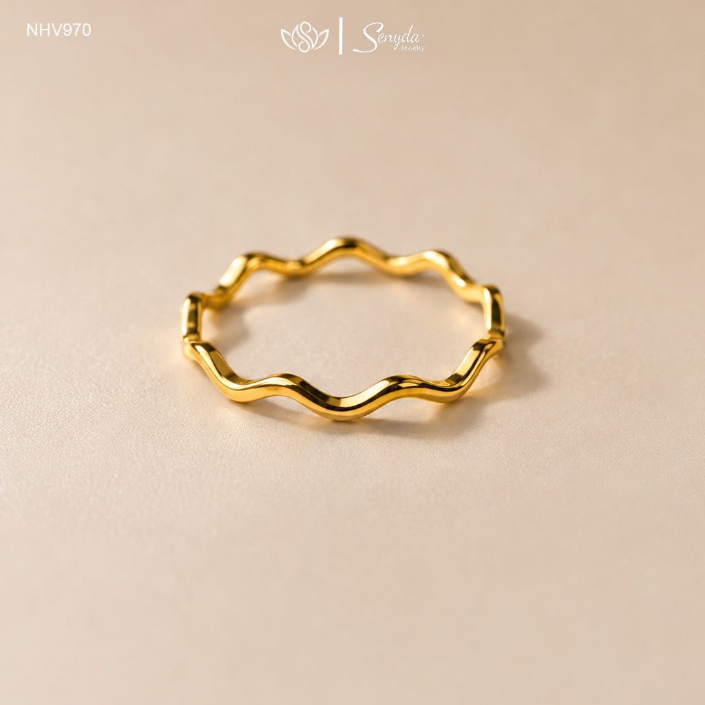 Solid Gold Wave Ring (Custom Wave Count)