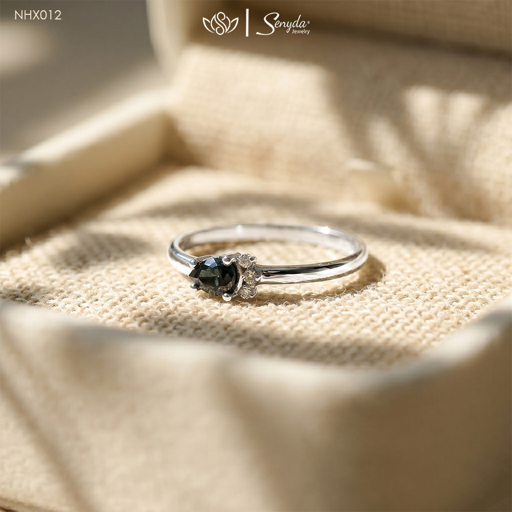 10K Solid Gold Cluster Pear Diamond Ring