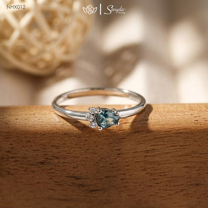 10K Solid Gold Cluster Pear Diamond Ring