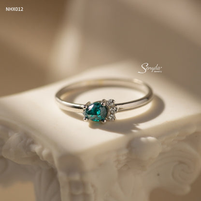 10K Solid Gold Cluster Pear Diamond Ring