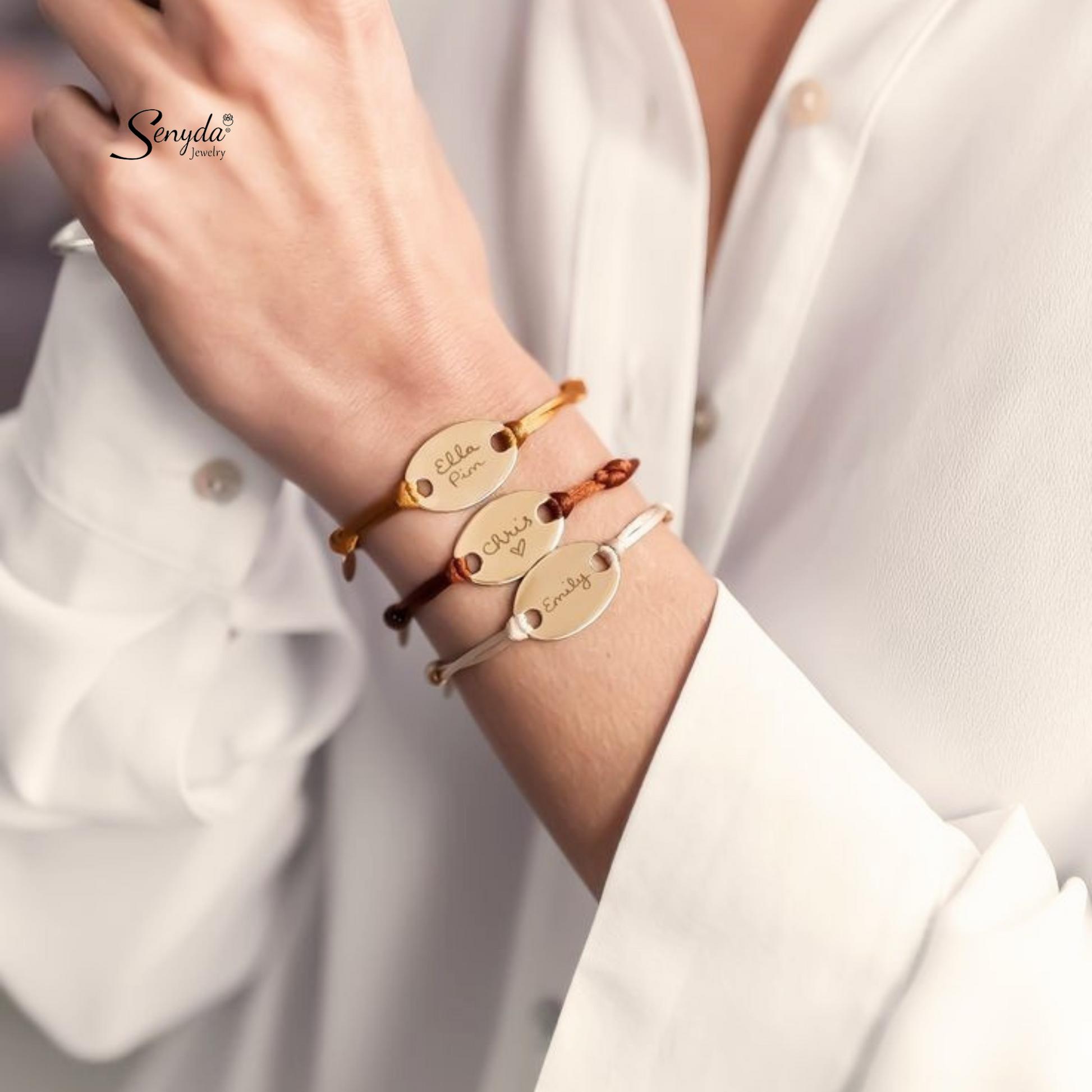 Personalized Engraved Oval Disc Cord Bracelet For Baby, Kids Personalized Engraved Oval Disc Cord Bracelet For Baby, Kids