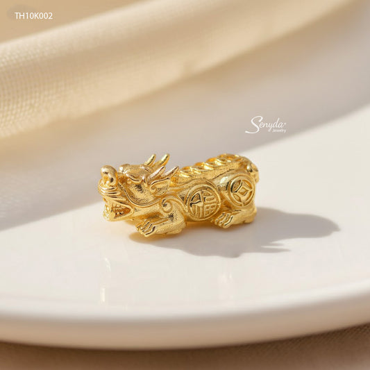 10K Solid Gold Large Pixiu Charm
